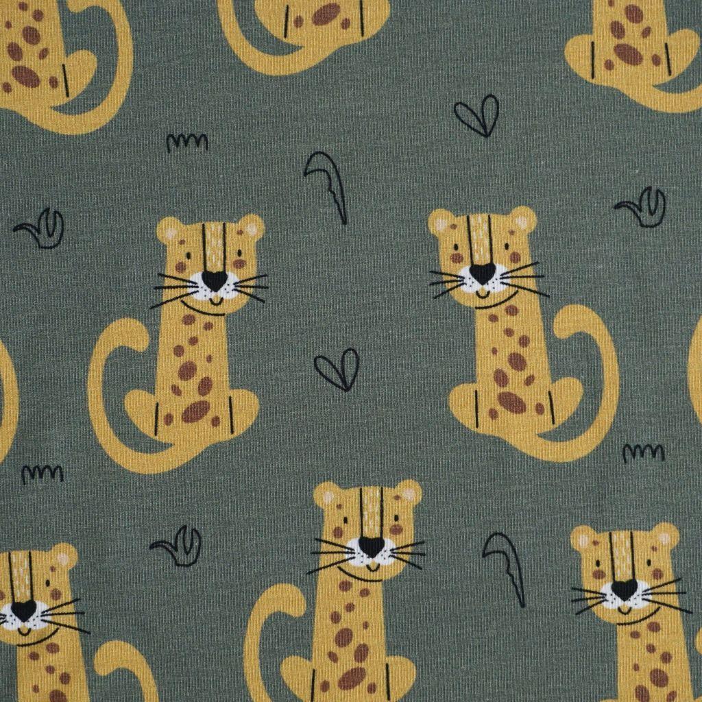 Baumwolljersey Leoparden grün – FVJ